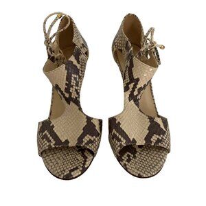 Kate Spade Women's Python Print Lace-Up Heels Size 7.5 Made In Italy